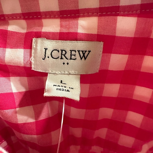 J. Crew Red Checkered Women’s Slim Fit Pink Gingham Shirt - Picture 4 of 5